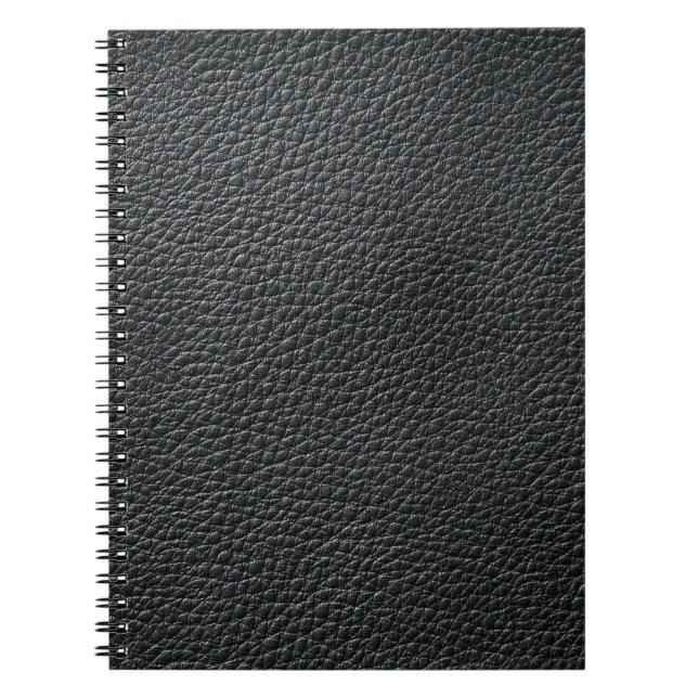 Close up of black leather texture and backgroundle notebook (Front)