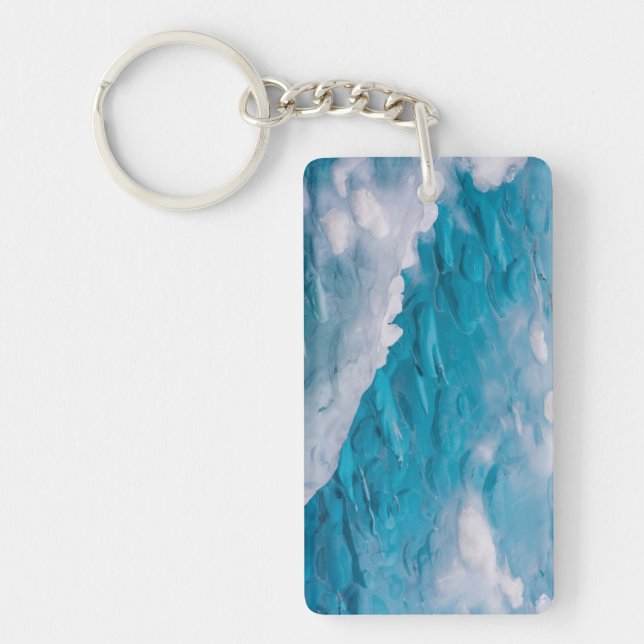 Close-up of blue ice keychain (Front)