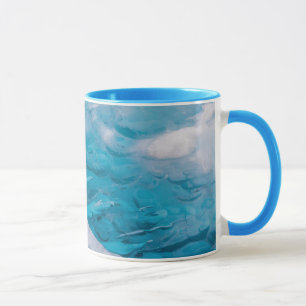 Close-up of blue ice mug