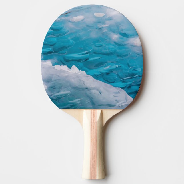 Close-up of blue ice Ping-Pong paddle (Front)