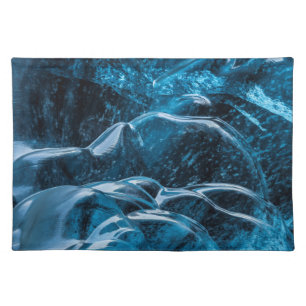 Close Up Of Blue Ice Walls Cloth Placemat