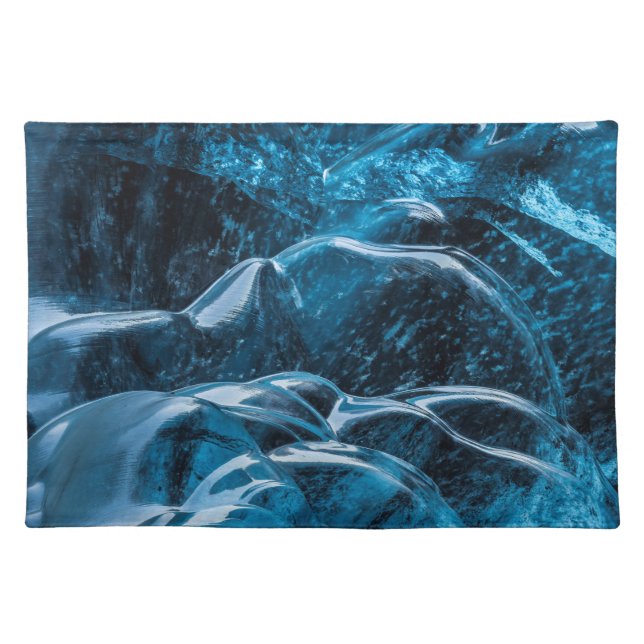 Close Up Of Blue Ice Walls Cloth Placemat (Front)