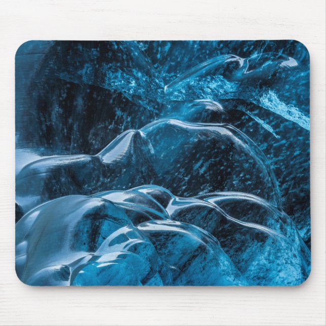 Close Up Of Blue Ice Walls Mouse Pad (Front)