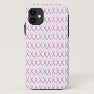 Close up of Breast Cancer Awareness Ribbons iPhone 11 Case