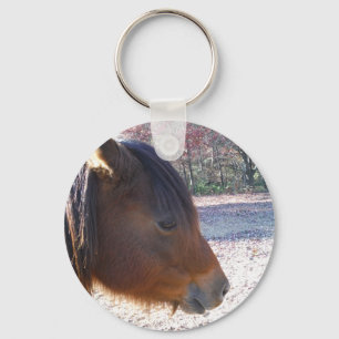 Close up of Brown horse, Little Brown Pony Keychain