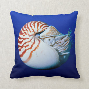 Close-Up Of Chambered Nautilus Throw Pillow