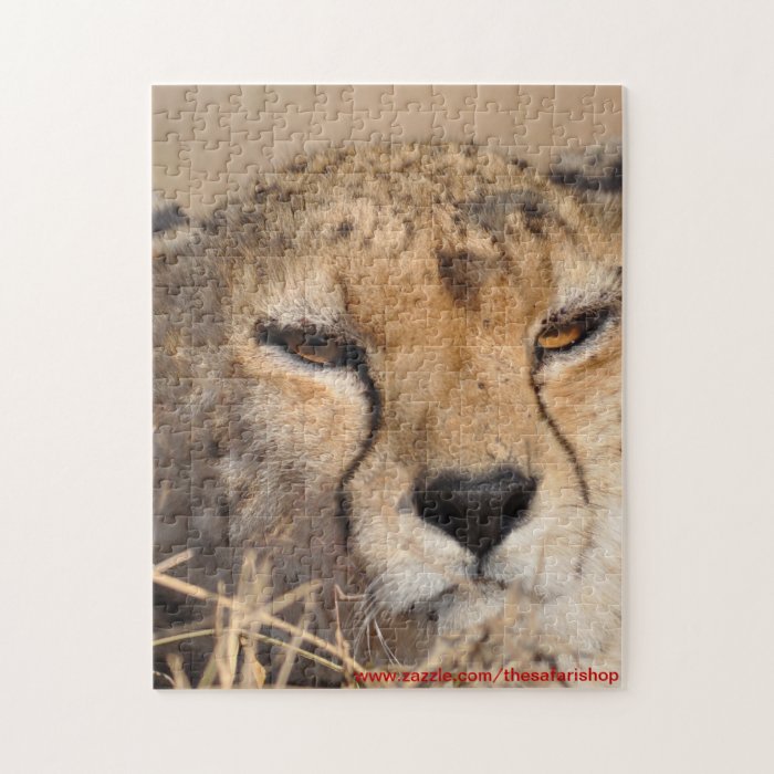 Close up of cheetah face staring into the distance jigsaw puzzle