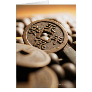 Close up of Chinese coin Cards