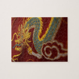 Close up of Chinese silk Jigsaw Puzzle