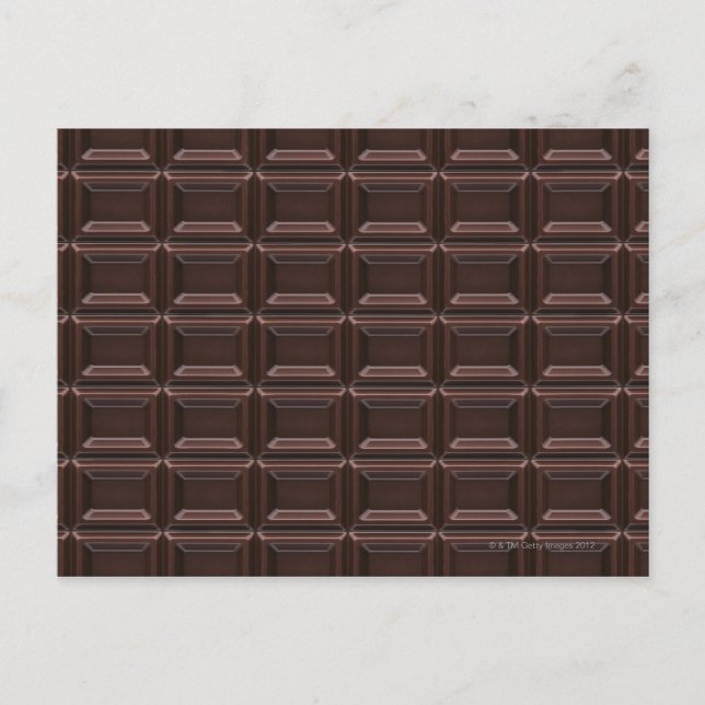 Close-up of chocolate bar postcard (Front)