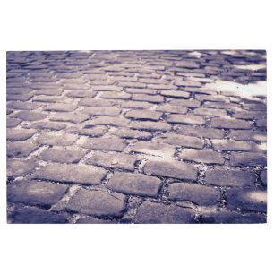 Close Up Of Cobblestone Street Metal Print