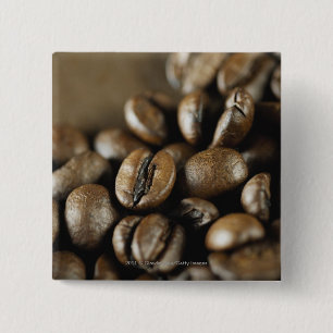 Close-up of coffee beans button