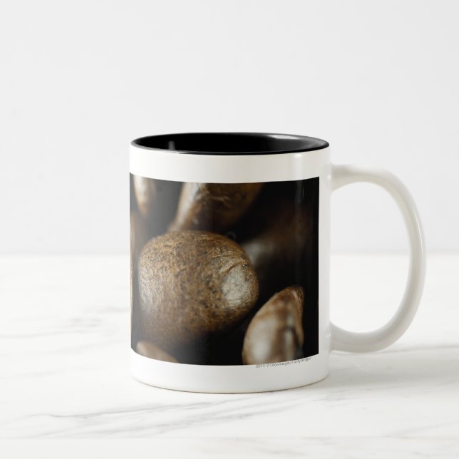Close-up of coffee beans Two-Tone coffee mug (Right)
