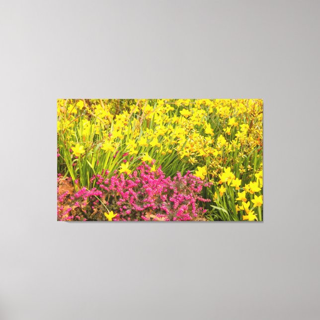 close-up of coloured flowering on canvas print (Front)