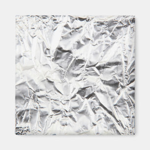 Close-Up Of Crumpled Aluminum Foil Magnet