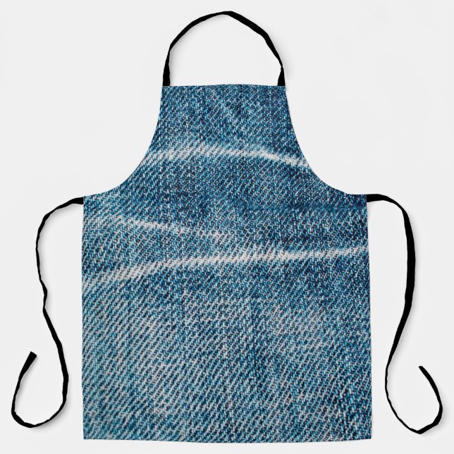 close-up of denim cloth apron (Front)