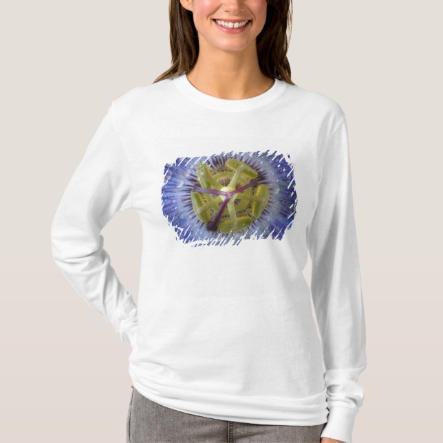 Close-up of dewy passion flower. Credit as: Don T-Shirt (Front)