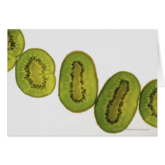 Close-up of five slices of kiwi fruit (Front Horizontal)