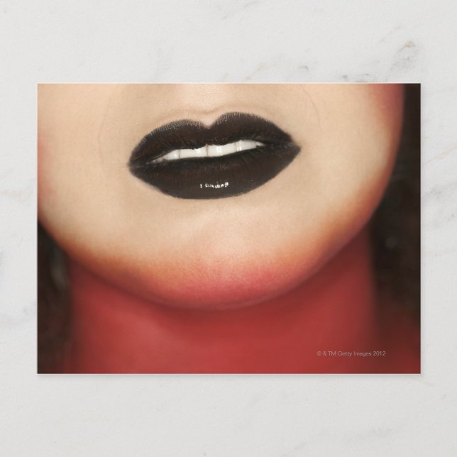 Close-up of glam-rock woman's lips postcard (Front)