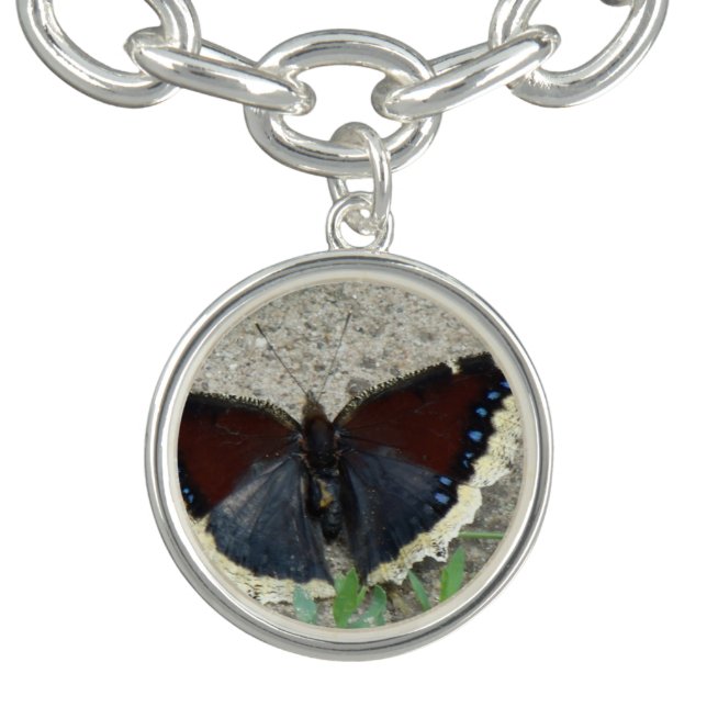Close up of Gorgeous Mourning Cloak Butterfly Bracelet (Design)