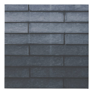 Close-up of gray brick wall faux canvas print
