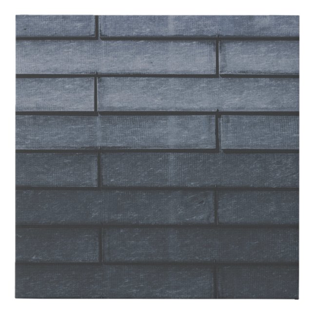Close-up of gray brick wall faux canvas print (Front)