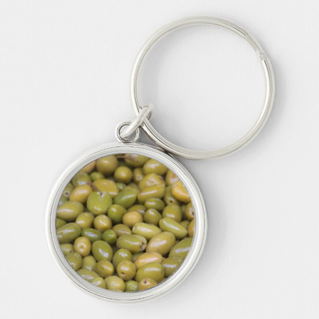 Close Up Of Green Olives Keychain (Front)