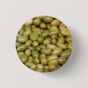 Close Up Of Green Olives Pinback Button