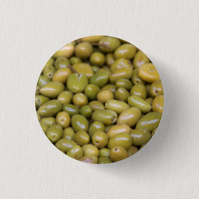 Close Up Of Green Olives Pinback Button (Front)