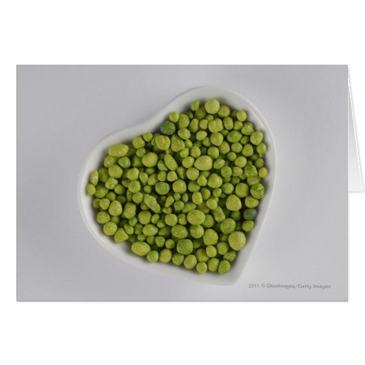 Close-up of green pebbles in a heart shape bowl cards (Front Horizontal)