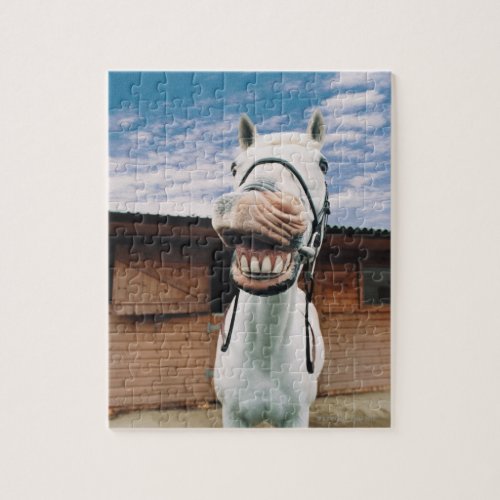 Close_up of Horse with Mouth Open Jigsaw Puzzle