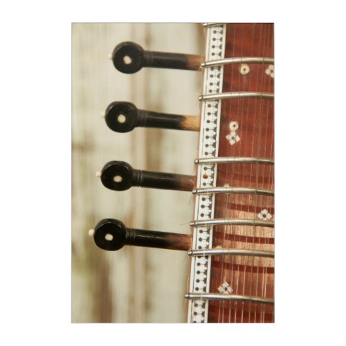 Close Up Of Indian Sitar Kunti Acrylic Print