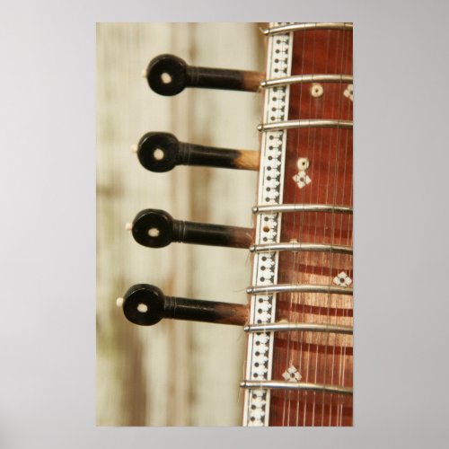 Close Up of Indian Sitar Kunti Poster