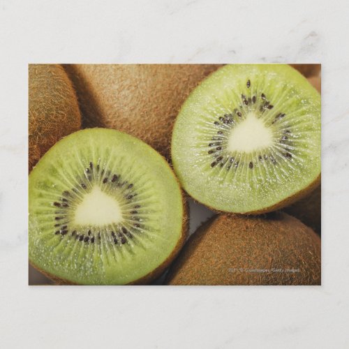 Close_up of kiwi fruits 2 postcard