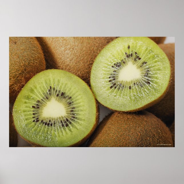 Close-up of kiwi fruits poster (Front)