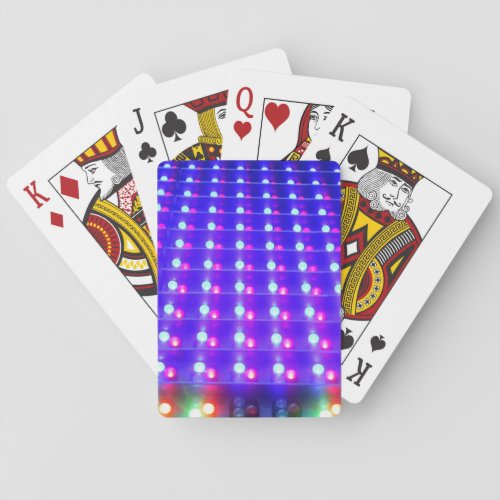 Close Up of LED Lights Playing Cards