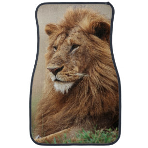 Close-up of male Lion Car Floor Mat