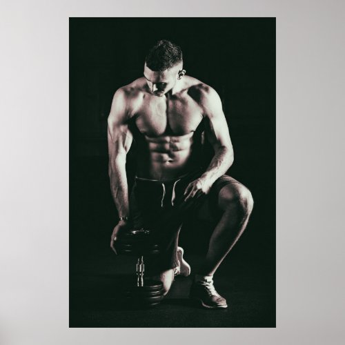 Close_up Of Muscular Man Poster