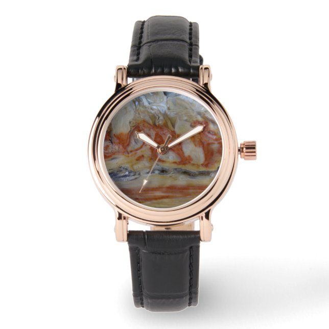 Close Up Of Petrified Wood Watch (Front)