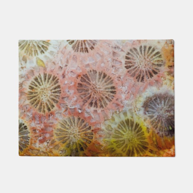 Close Up Of Pink Coral Doormat (Front)