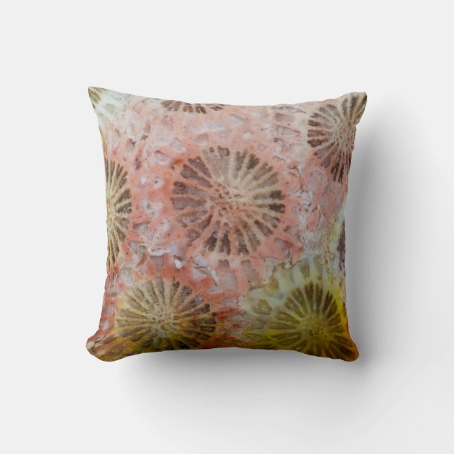 Close Up Of Pink Coral Throw Pillow (Front)