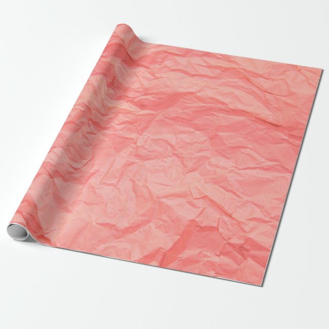 Close up of pink wrinkle crumpled old with paper p (Unrolled)