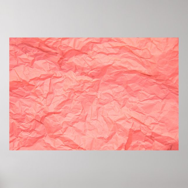 Close up of pink wrinkle crumpled old with paper p poster (Front)