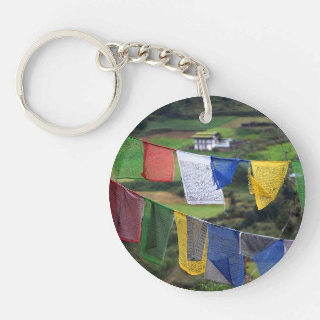 Close Up Of Prayer Flags Keychain (Front)