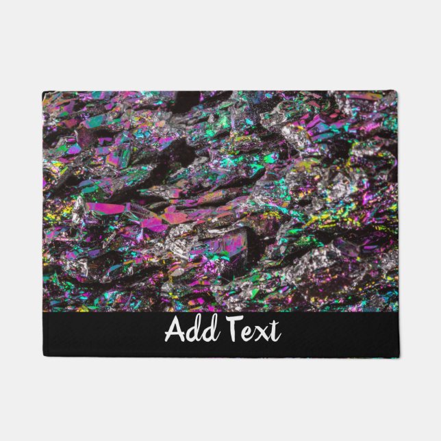 Close up of Rainbow Carborundum Crystals Doormat (Front)