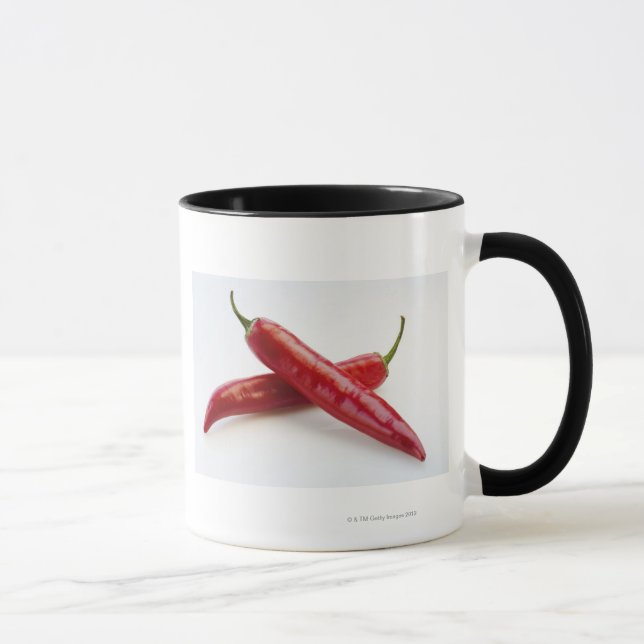 Close up of red chili peppers mug (Right)