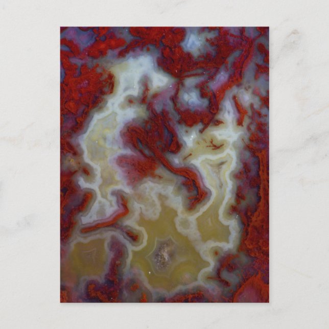 Close up of Red Moss Agate Slab Postcard (Front)