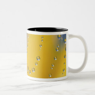 Close-up of spider web with dew drops Two-Tone coffee mug