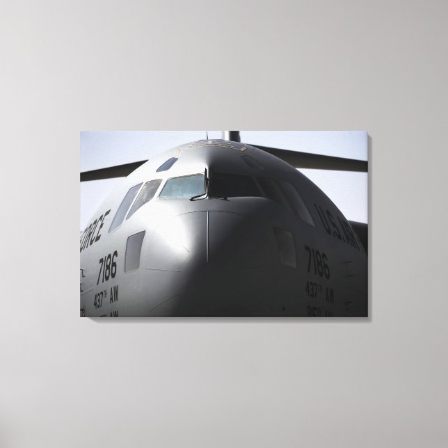 Close-up of the front of a C-17 Globemaster III Canvas Print (Front)