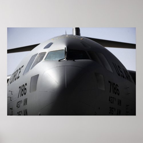 Close_up of the front of a C_17 Globemaster III Poster